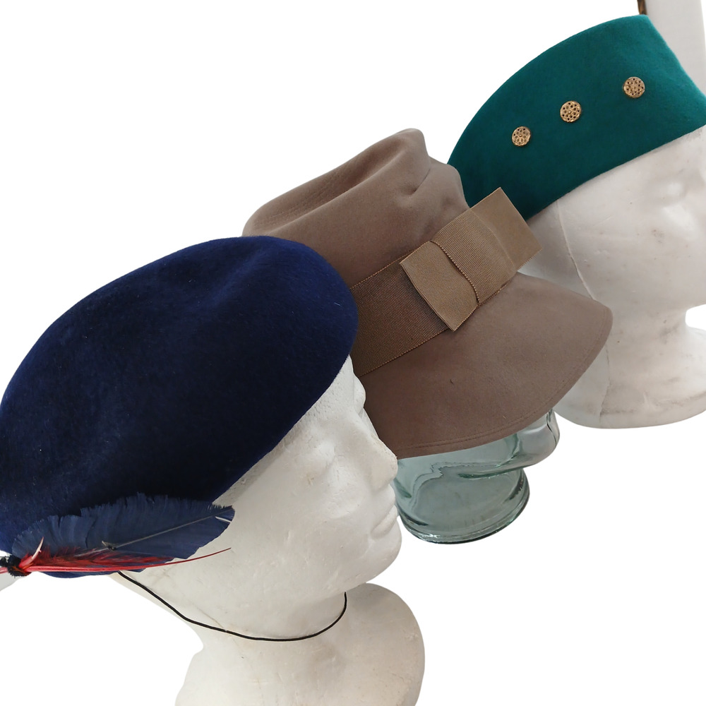 VTG Womens Felt Hat Lot of 1920s Cloche Jean Hess Switzerland Glenover Lancaster